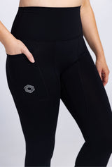 Sweat Resistant Activewear, high waisted black 3/4 length tights, high waisted 3/4 length leggings, Idea Athletic Australia