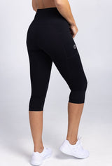 Sweat Resistant Activewear, high waisted black 3/4 length tights, high waisted 3/4 length leggings, Idea Athletic Australia