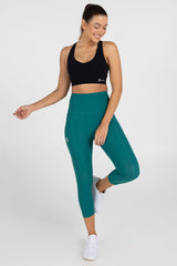 invisiSweat 3/4 Length Tights - Luxe Teal (Light Sweat Resistance)