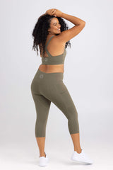 3/4 Length Legging - Military | Sweat Resistant Activewear by Idea Athletic