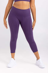 7/8 Length Tights in deep aubergine | Leggings with pockets by Australian activewear brand Idea Athletic