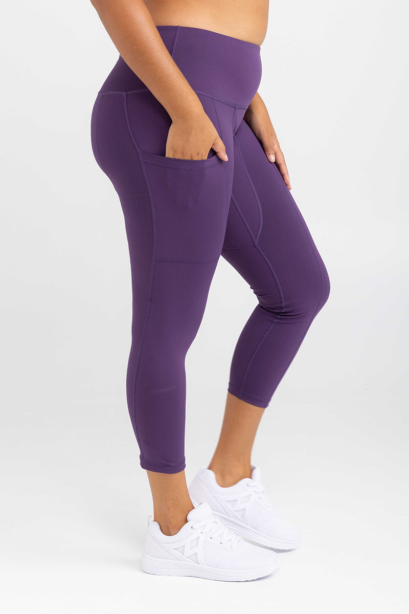 7/8 Length Tights in deep aubergine | Leggings with pockets by Australian activewear brand Idea Athletic