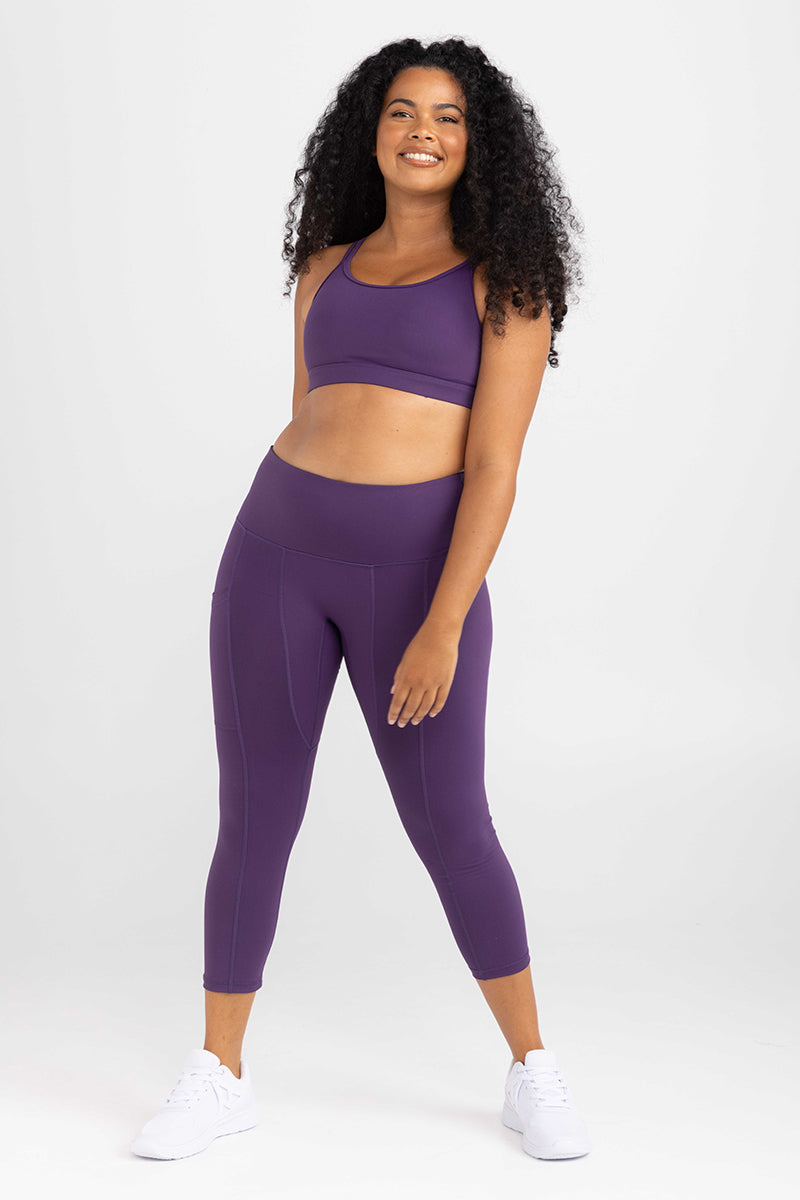 7/8 Length Tights in deep aubergine | Leggings with pockets by Australian activewear brand Idea Athletic